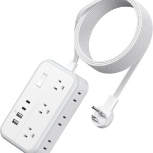 Extension Cord 15 ft, Power Strip with 6 Outlets 4 USB Charger(2 USB C Port), Flat Plug Outlet Extender Long Cord, Protection for Indoor, Home, Office Supplies, Dorm Room Essentials Extension Cord 15 ft, Power Strip with 6 Outlets 4 USB Charger(2 USB C Port), Flat Plug Outlet Extender Long Cord, Protection for Indoor, Home, Office Supplies, Dorm Room Essentials