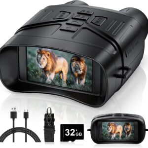 Night Vision Goggles, 4K Night Vision Binoculars for Adults with 5000mAh Battery, 3" HD Screen &...