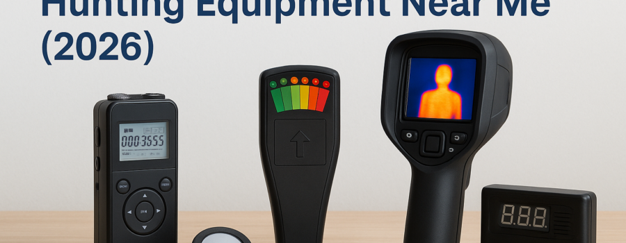 Infographic titled Top 5 trusted stores for ghost-hunting equipment near me (2026)