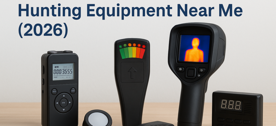 Infographic titled Top 5 trusted stores for ghost-hunting equipment near me (2026)