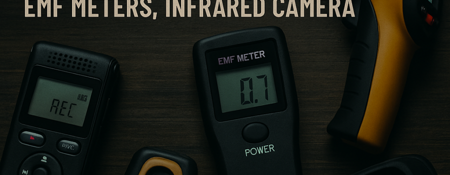 Illustration of Ghost Hunting Gear: How to Use EVP Recorders, EMF Meters, Infrared Camera