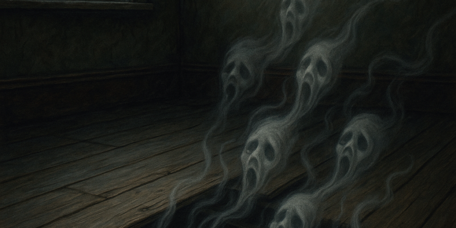 Illustration of The Whispering Under the Floorboards: A Haunting Tale of Hidden Voices