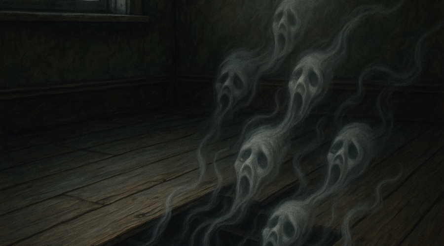 Illustration of The Whispering Under the Floorboards: A Haunting Tale of Hidden Voices