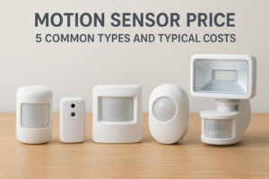 Various types of motion sensors with a focus on pricing and costs.