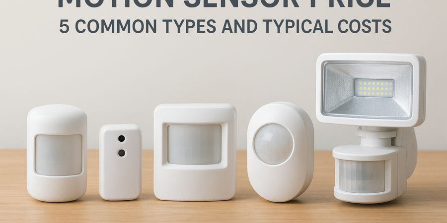 Various types of motion sensors with a focus on pricing and costs.