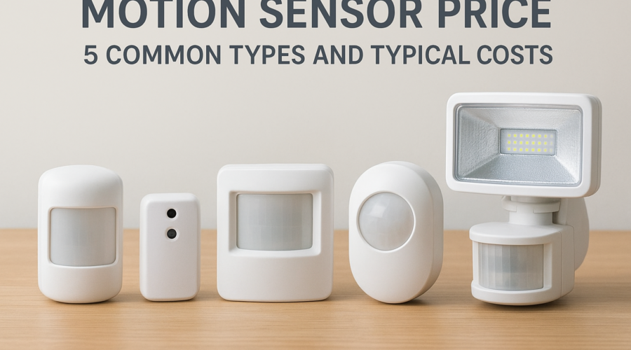 Various types of motion sensors with a focus on pricing and costs.