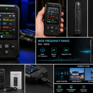 Handheld EMF detector with digital display and sensor probes