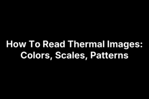 Thermal image showing colors, scales, and patterns used to read heat signatures.