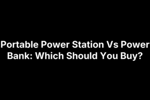 Illustration comparing a portable power station and a power bank, highlighting their features for buying decisions