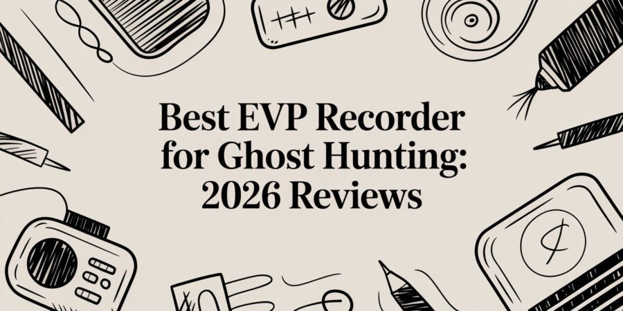 Icons of EVP recorders and ghost hunting equipment for a 2026 best-device review
