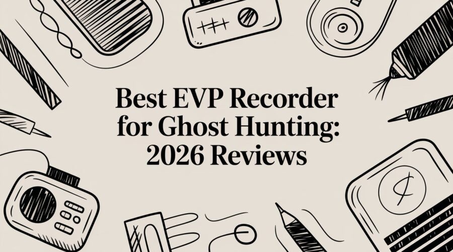 Icons of EVP recorders and ghost hunting equipment for a 2026 best-device review