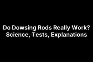 Title graphic about whether dowsing rods really work, with science and test results