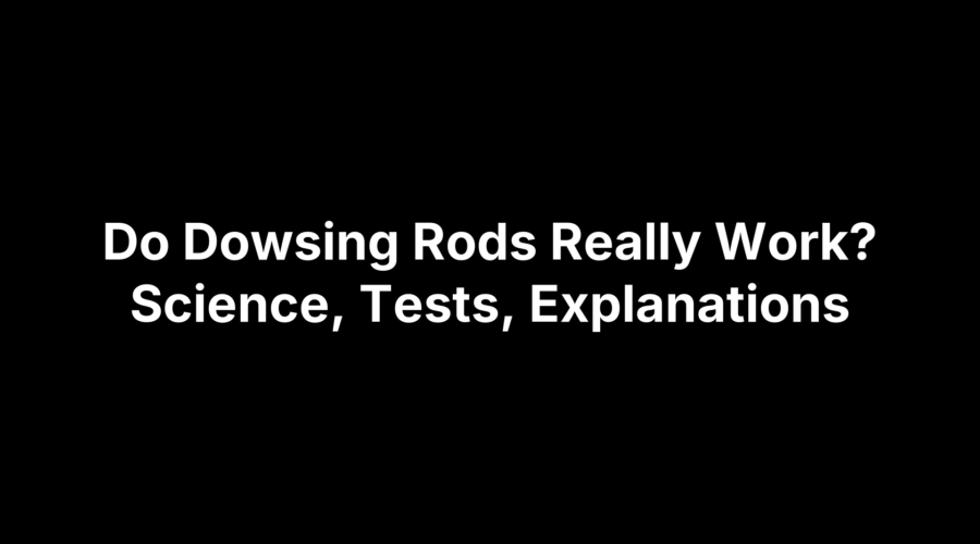 Title graphic about whether dowsing rods really work, with science and test results