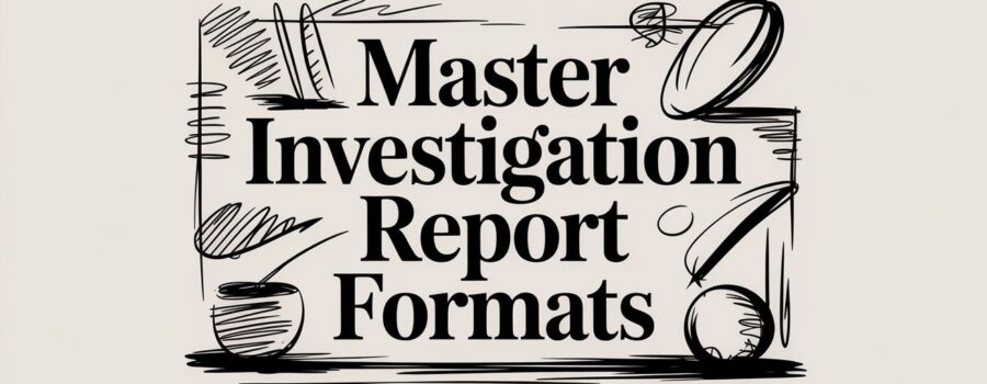 Investigation report title page template with a clean, professional layout.