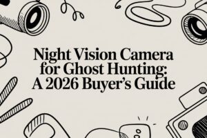 Night vision camera and illustrated ghost hunting gear in a 2026 buyer’s guide
