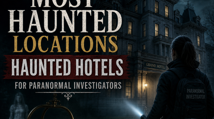 Illustration of Top 10 Most Haunted Locations: Haunted Hotels for Paranormal Investigators