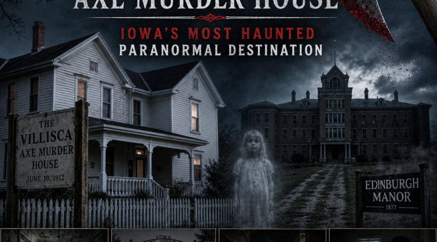Illustration of Villisca Axe Murder House: Iowa’s Most Haunted Paranormal Destination