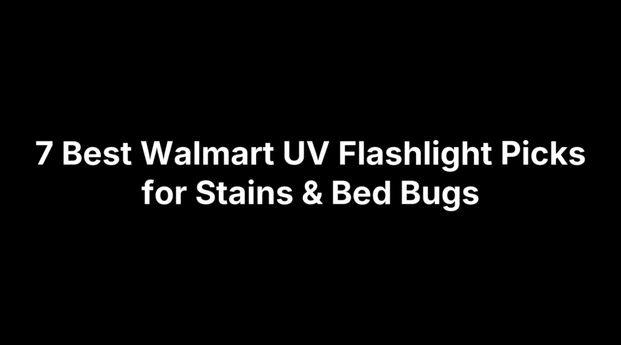 Graphic showing seven Walmart UV flashlights for detecting stains and bed bugs.