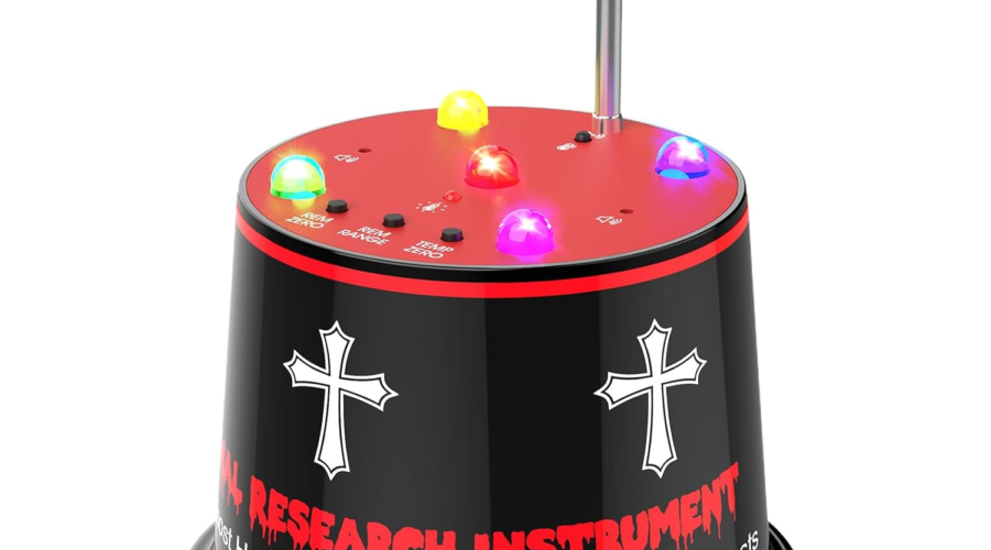 Paranormal research device with colorful LED lights and antenna for ghost hunting
