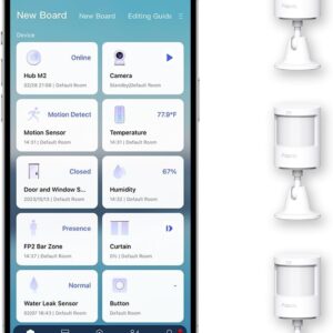 Aqara Zigbee 3.0 Motion Sensor P1 3 Pack, 5-Year Battery Life, 150-170° Detection, Adjustable...