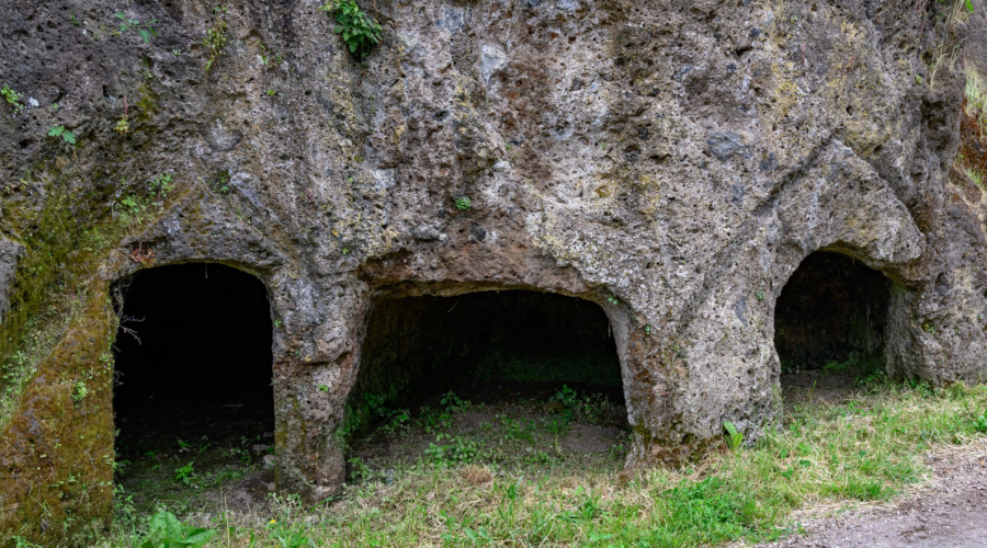 ancient etruscan tombs in lazio italy