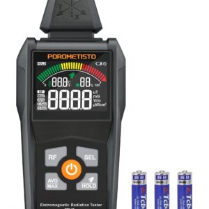 ET01Pro EMF meter with LCD display and three AA batteries for home and office electromagnetic testing