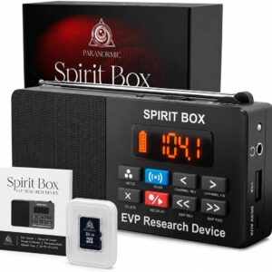 Paranormal spirit box for ghost hunting with recording function, 32GB card, and long battery life