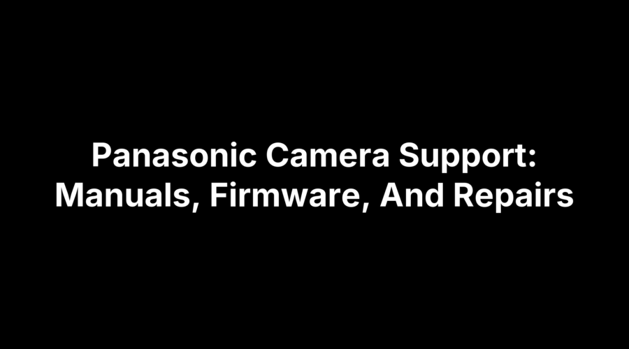 Panasonic camera support page with manuals, firmware updates, and repair services
