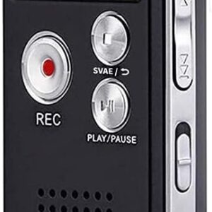 16GB digital voice recorder with LCD screen, built-in microphone, speaker, and recording button