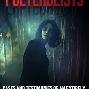 Book cover for Poltergeists by Conrad Bauer with a dark, eerie figure in a paranormal scene