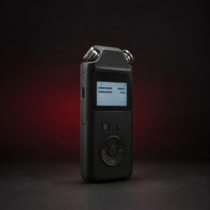 Black 32-bit float handheld field recorder for EVP audio sessions