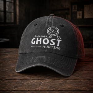 I’d Rather Be Ghost Hunting Hat – Embroidered Cotton Cap