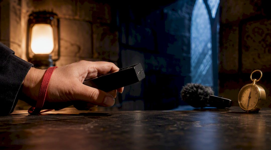 Investigator using a cropped environmental sensor