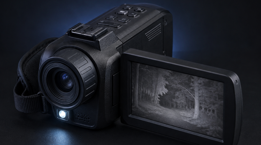 Night vision camcorder for ghost hunting with infrared display