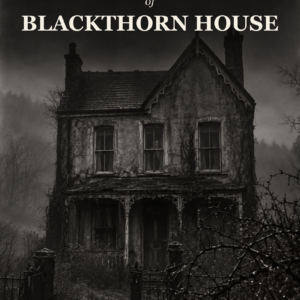 The Last Photograph of Blackthorn House ghost story ebook cover, featuring a dark abandoned house