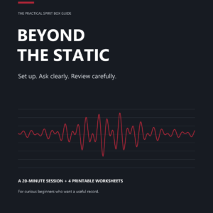 Beyond the Static spirit box guide ebook cover with a red audio waveform