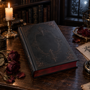 Dark academia book scene inspired by Her Soul to Take Deluxe Special Edition