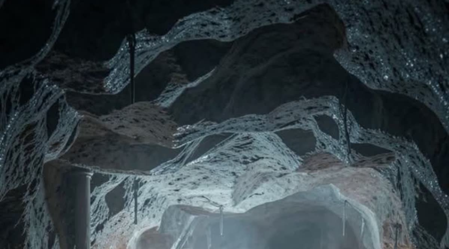 Historic saltpeter mining equipment inside Mammoth Cave in Kentucky