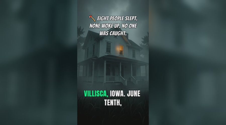Villisca Axe Murder House at night for the unsolved 1912 mystery